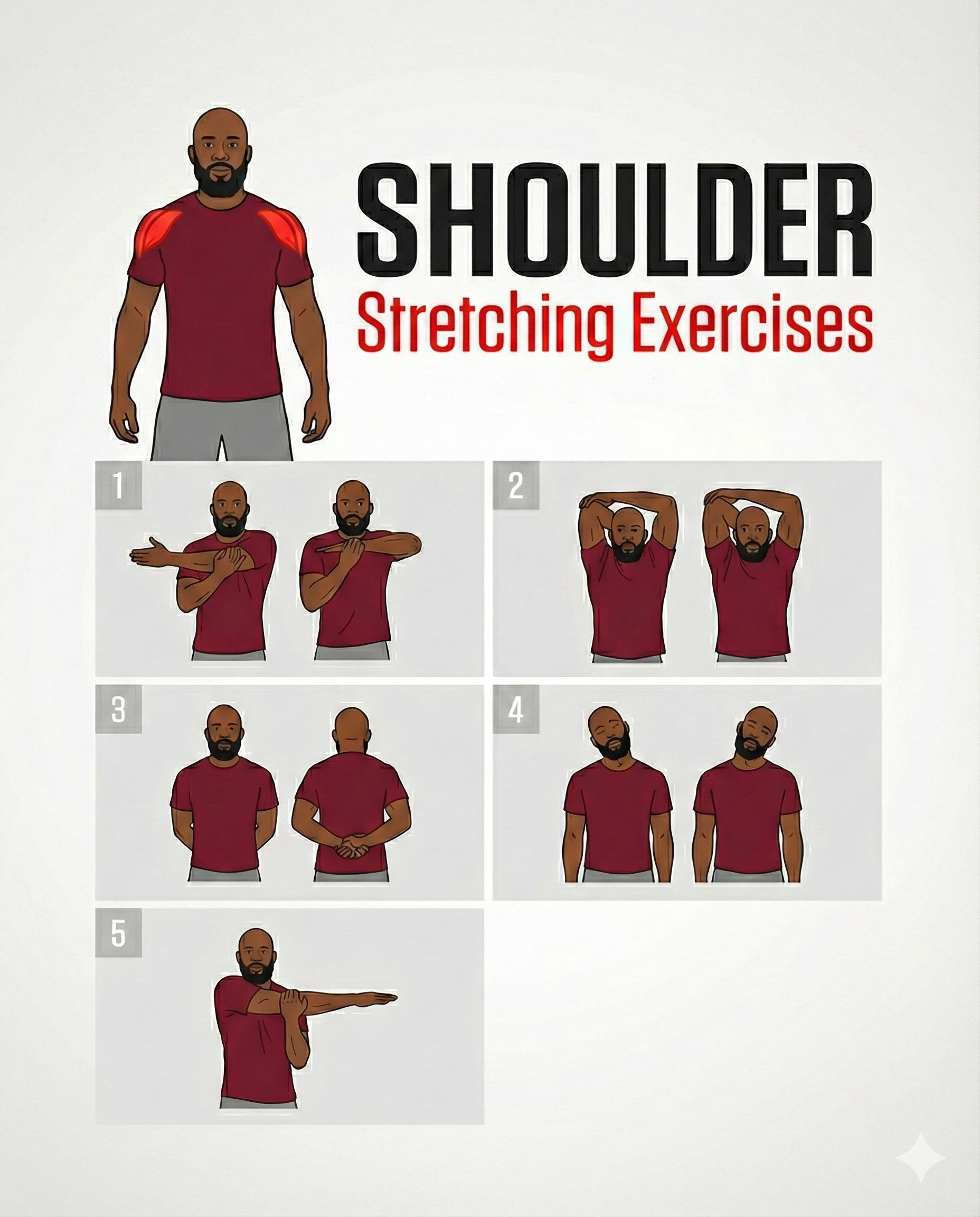 Shoulder stretching exercises illustration